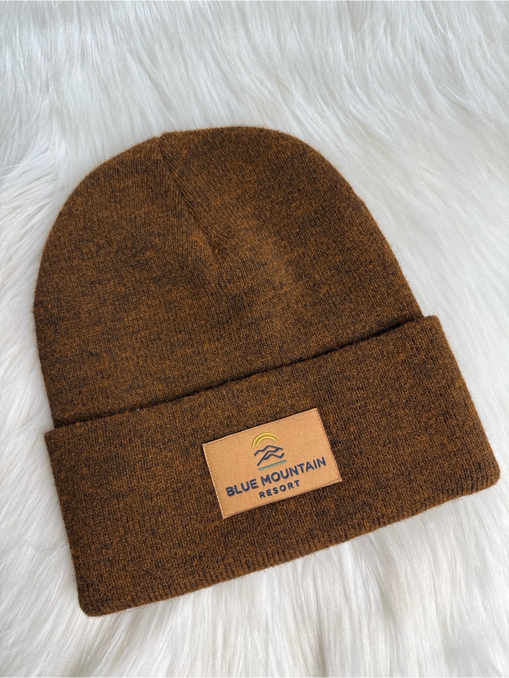 Brown Knit Blue Mountain PA Ski Resort Five Four Beanie